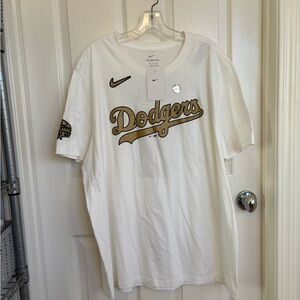 Nike White Tee with Gold Accents Dodgers (Turner-All Stars game 2022)size XXL.